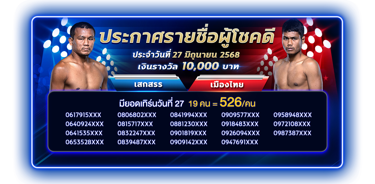 ประกาศทายผลมวย